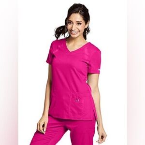 Hot Neon Pink Greys Anatomy Scrub Top Size Small Healthcare Nurse Hospital